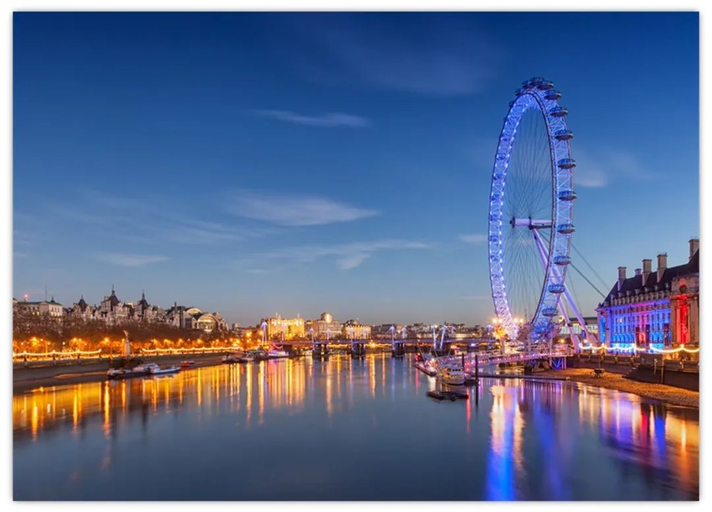 Obraz na szkle - London Eye (70x50 cm)