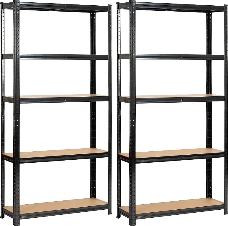 2x Regał metalowy garażowy 90x30x180 czarny