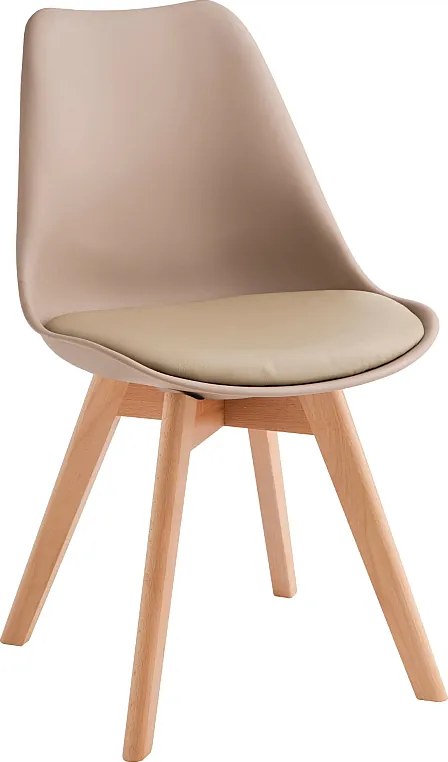 Komplet 2 krzeseł "Stilezze" w kolorze gołębiej szarości, tapicerowanych sztuczną skórą, z drewnianymi nogami, 52x48,5 cm, 82h