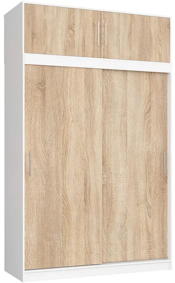 Szafa przesuwna z nadstawką biały + dąb sonoma A5-T04