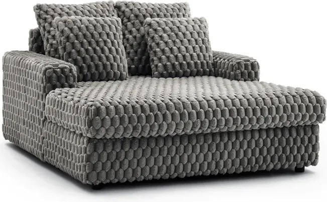 Fotel Wypoczynkowy Sofa KOBEL Szary Pluszowy Nowoczesny