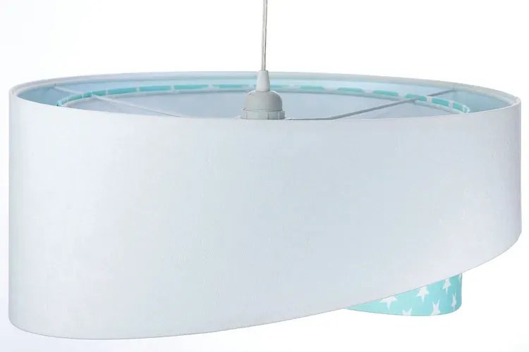 Biało-miętowa lampa wisząca welurowa - EX1000 A0-M00