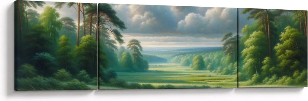 Obraz - Zielony krajobraz (170x50 cm)