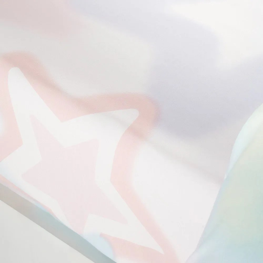 Biało-różowe prześcieradło dziecięce dwuosobowe z gumką 135x190 cm Ombre Stars – Catherine Lansfield