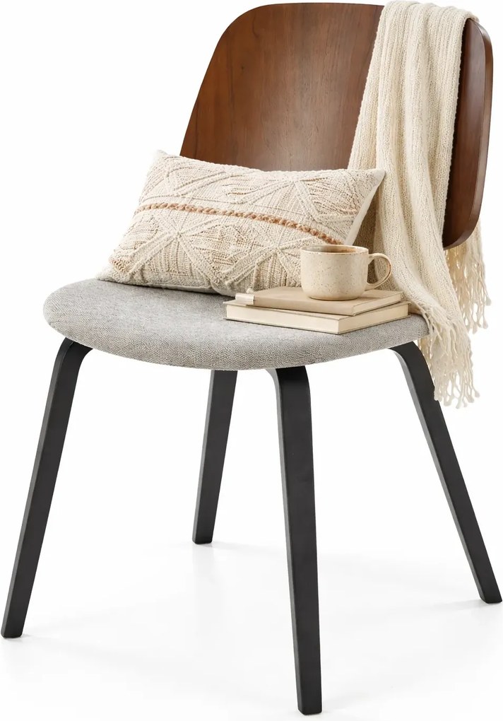 Tapicerowane drewniane krzesło w stylu retro E7-E09