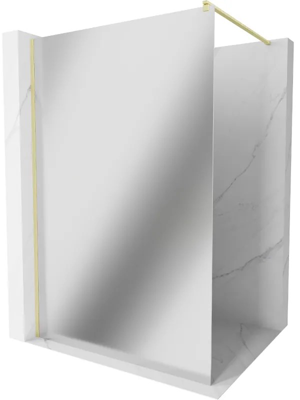 Mexen Kioto ścianka prysznicowa Walk-in 130 x 200 cm, lustro 8 mm, złota szczotkowana - 800-130-101-55-50