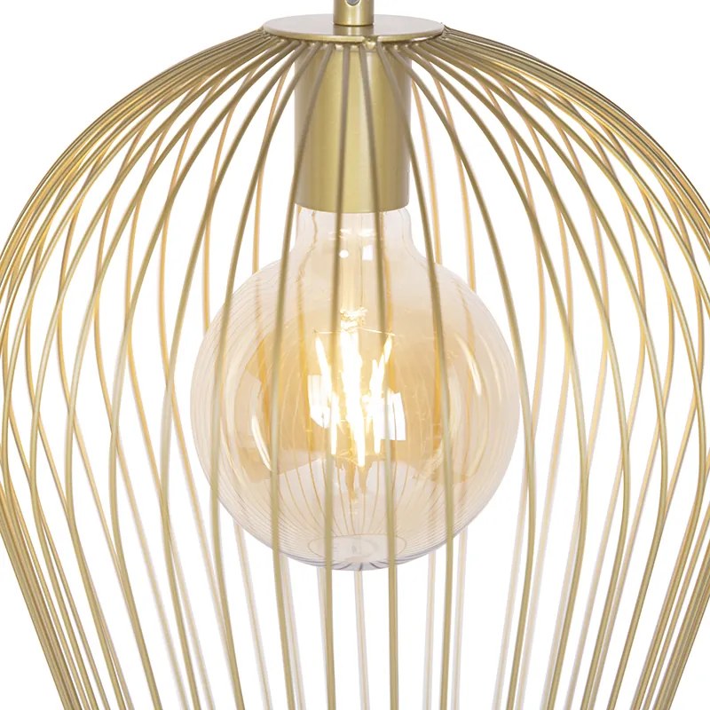 Designerska lampa wisząca złota - Wire Ario