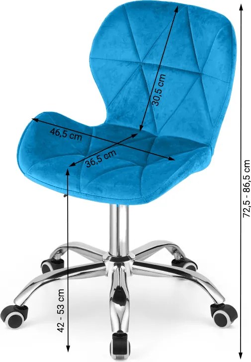 PROMOCJA Niebieski azur fotel biurowy AVOLA VELVET II. jakość.