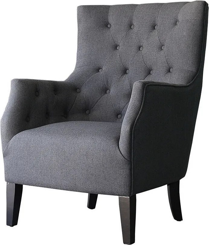 Poltrona Escandinava Tecido "Duchesse" - 76 x 83 x 100,5 cm - Cinza