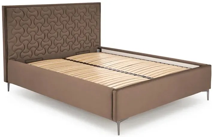 Beżowe welurowe wezgłowie do łóżka B7-D54