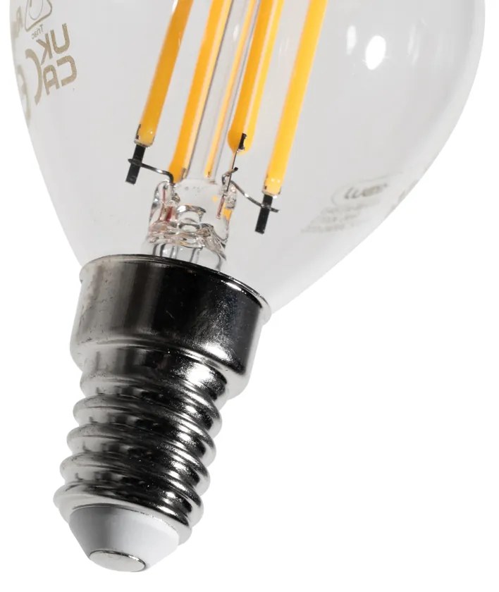 Zestaw 5 ściemnialnych żarówek LED E14 Filament G45 Przezroczyste 4W 470 lm 2700K