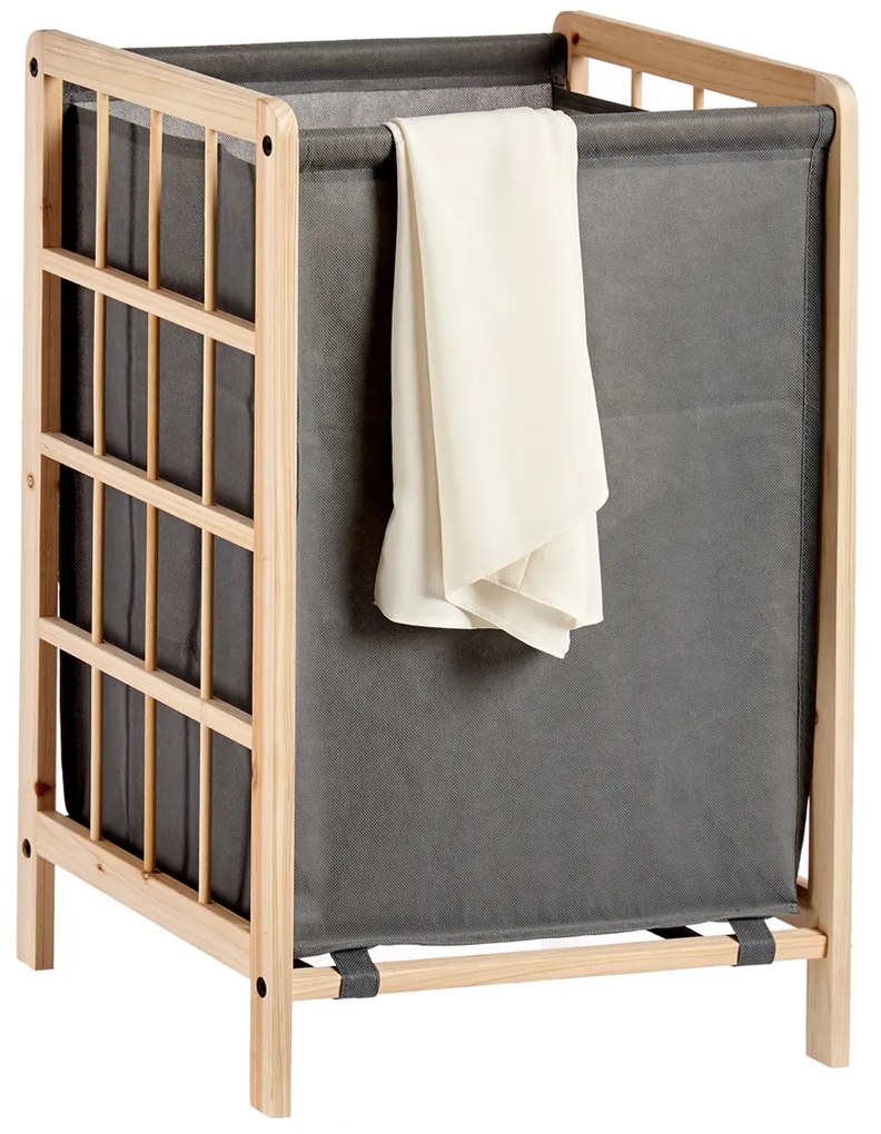 Kosz do szafy, drewno + tkanina