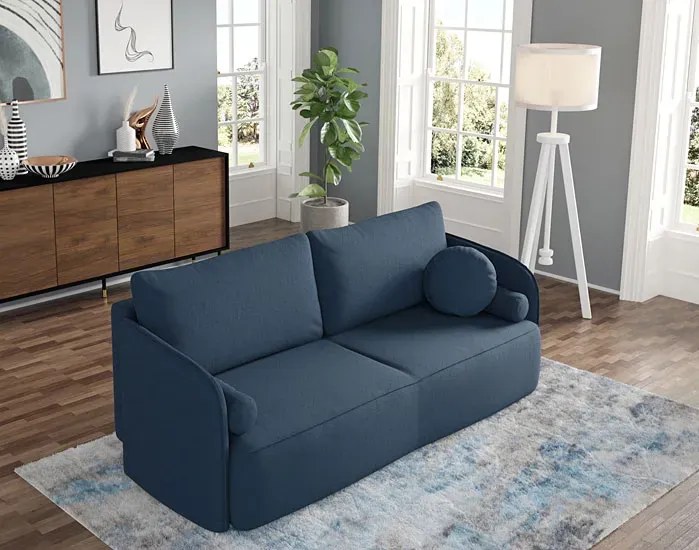 Zielona welurowa sofa z funkcją spania W6-Z15