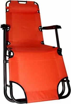 Leżak ogrodowy w kolorze pomarańczowym