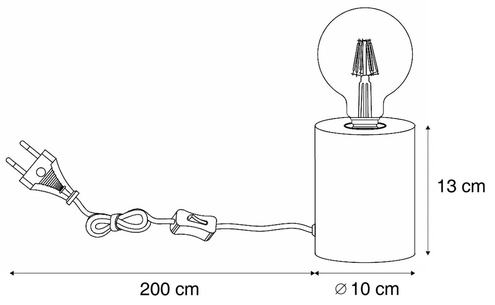 Nowoczesna lampa stołowa czarna 13 cm - Cylinder Nowoczesny Oswietlenie wewnetrzne
