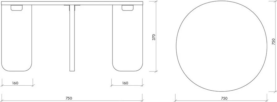 Okrągły stolik z blatem w dekorze dębu w naturalnym kolorze ø 75 cm Kuvu – noo.ma