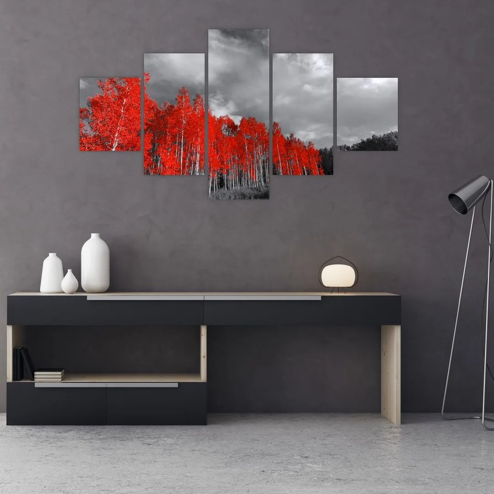 Obraz - Drzewa w kolorze jesieni (125x70 cm)
