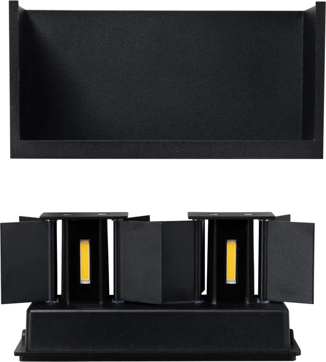 Oświetlenie zewnętrzne LED naścienne czarne 4-punktowe IP54 - Edwin