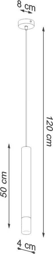 Czarna metalowa lampa wisząca ø 8 cm Vittoria – Sollux