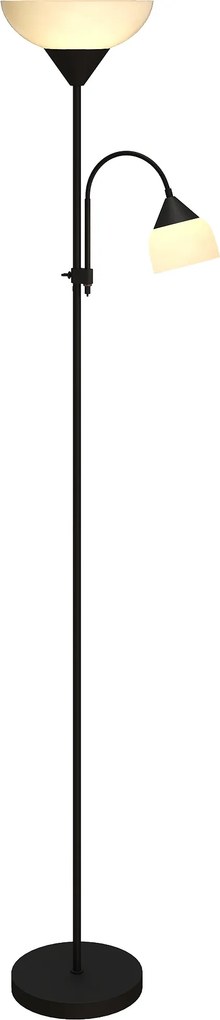 HOMCOM Lampa stojąca w stylu matka-dziecko, wysoka, z regulowanym ramieniem i 3 temperaturami barw, czarna | Aosom PL