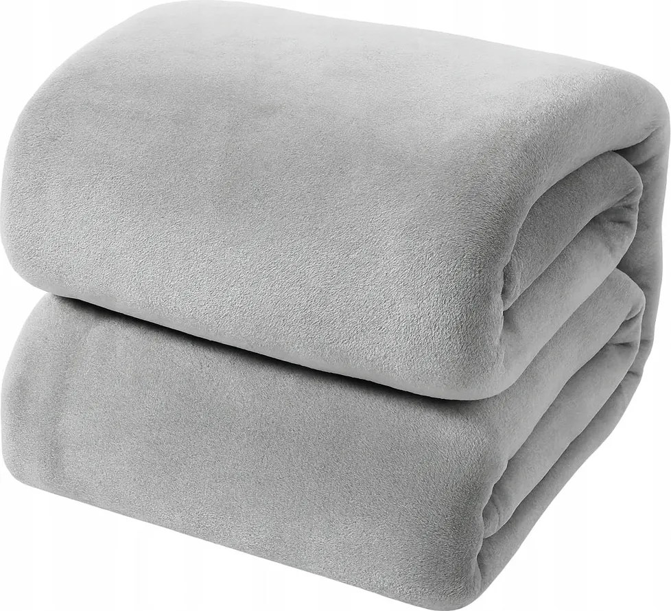 Koc Szary Gładki 160x200cm Miękki Ciepły Przytulny do domu salonu sypialni