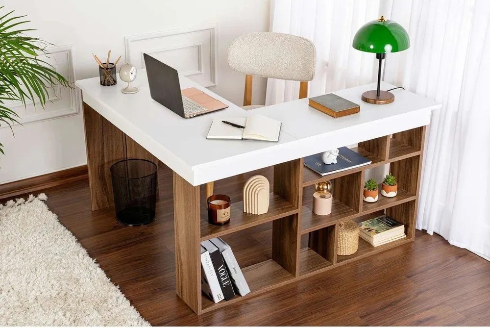 Biurko w dekorze orzecha 120x130 cm Vesper – Kalune Design