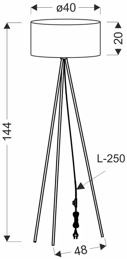 Miętowa lampa stojaca abażurowa - M096-Sontu