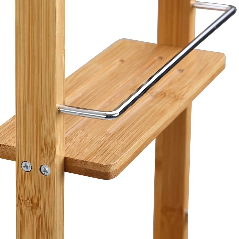 Półka łazienkowa BAMBOO, 28,5x10x70cm, 3 półki, brązowa Casaria