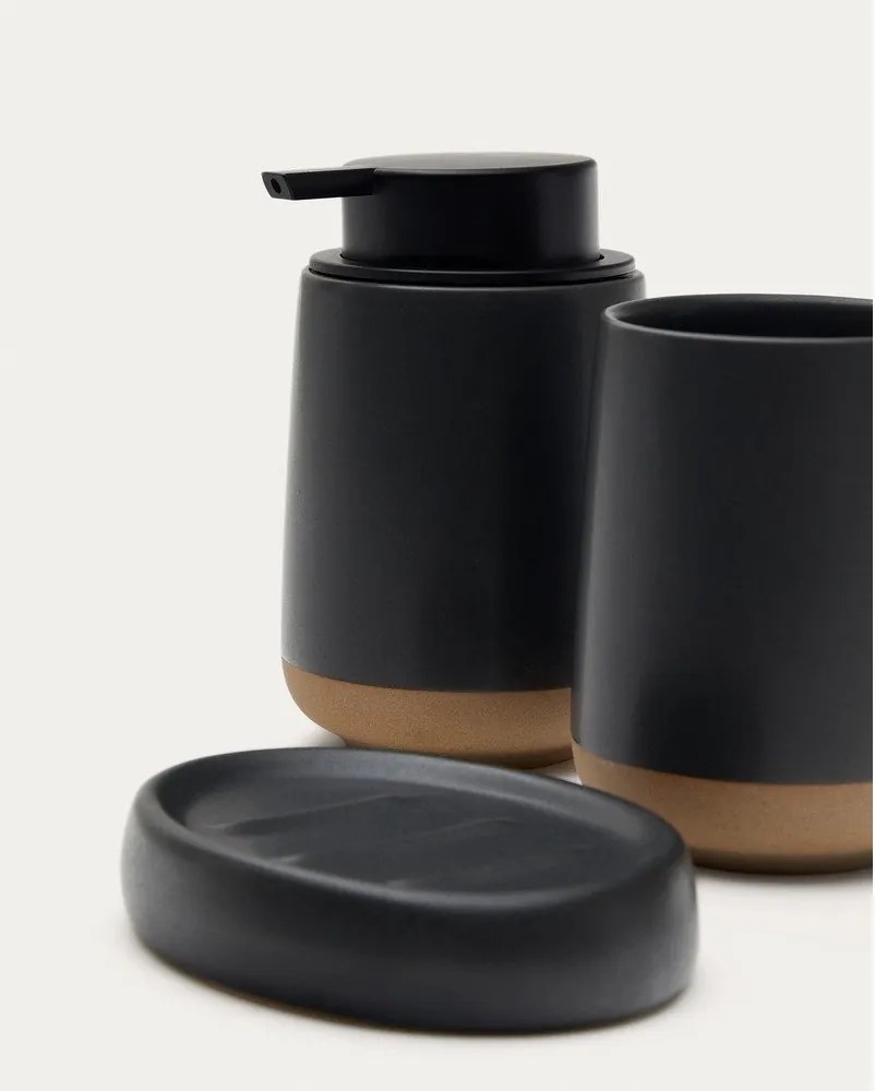 Ciemnoszary kubek na szczoteczki do zębów ceramiczny Silma – Kave Home