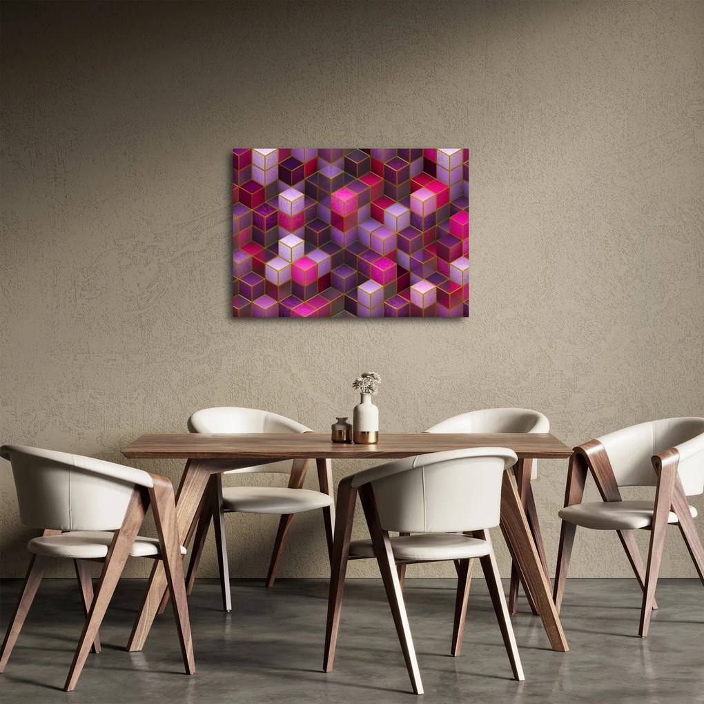 Obraz fioletowych kostek (70x50 cm)