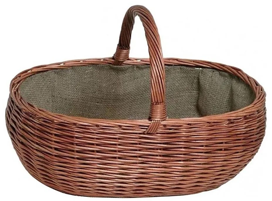 Kosz wiklinowy z rączką na drewno 40x65 cm