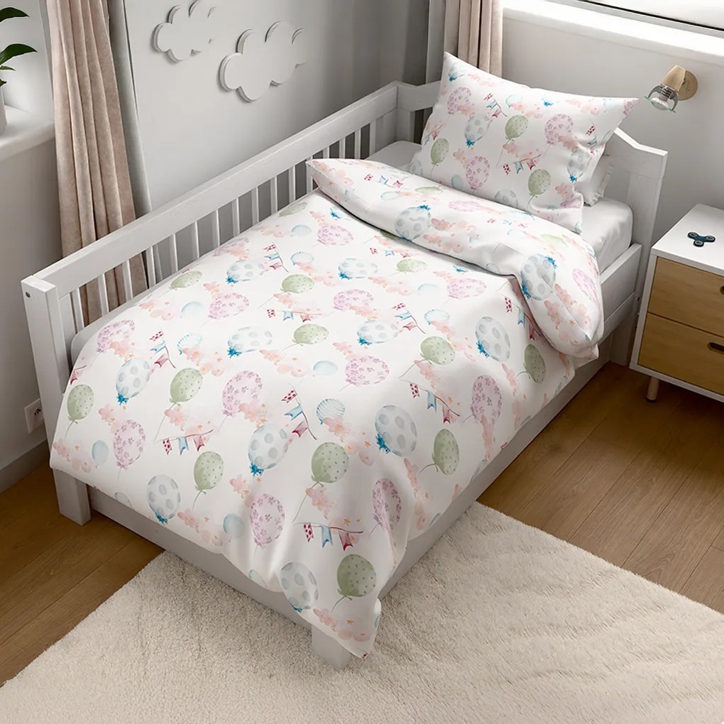 PrzytulneMieszkanie.pl PrzytulneMieszkanie.pl Krepowa pościel do łóżeczka Renforcé RAINUBI biała Rozmiar pościeli: 45 x 65 cm | 90 x 140 cm