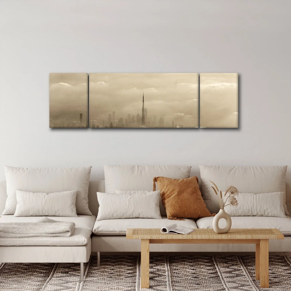 Obraz miasta w chmurach (170x50 cm)