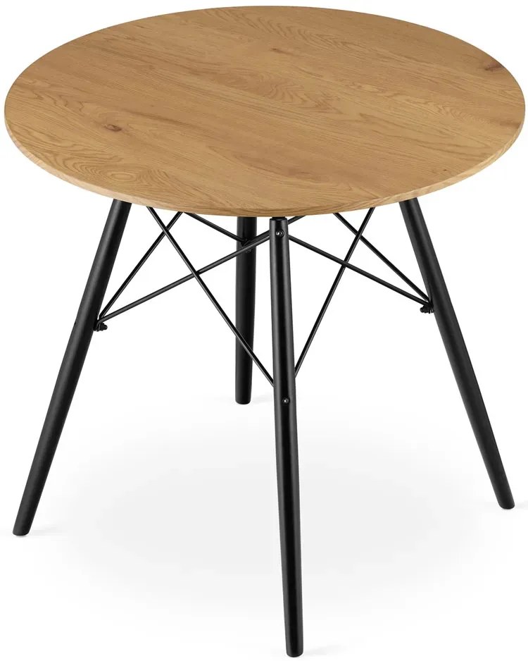 Okrągły skandynawski stół 80 cm dąb - Fivi 7X