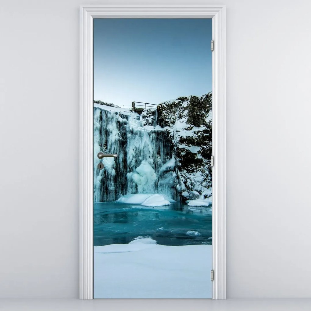 Fototapeta na drzwi - Zamarznięte wodospady (95x205cm)