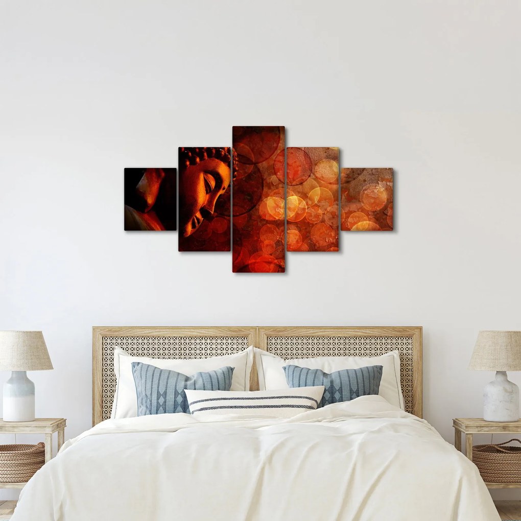 Obraz - Budda w odcieniach czerwieni (125x70 cm)