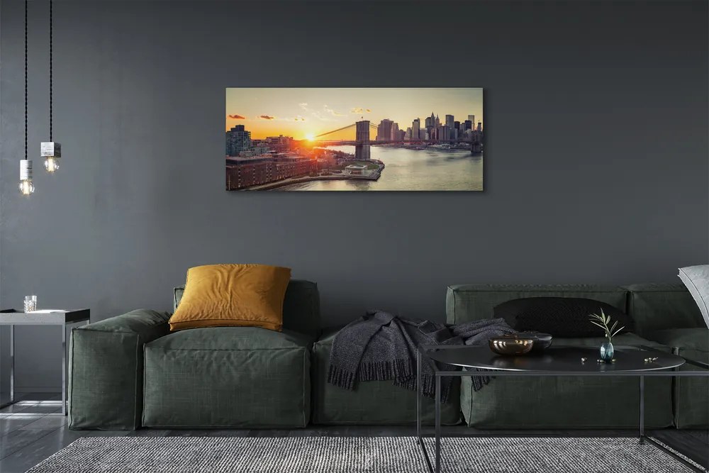 Fotoobraz na płótnie Wschód Słońca nad Mostem Rzecznym