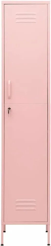 Stalowa różowa szafa zamykana na klucz M2-E61