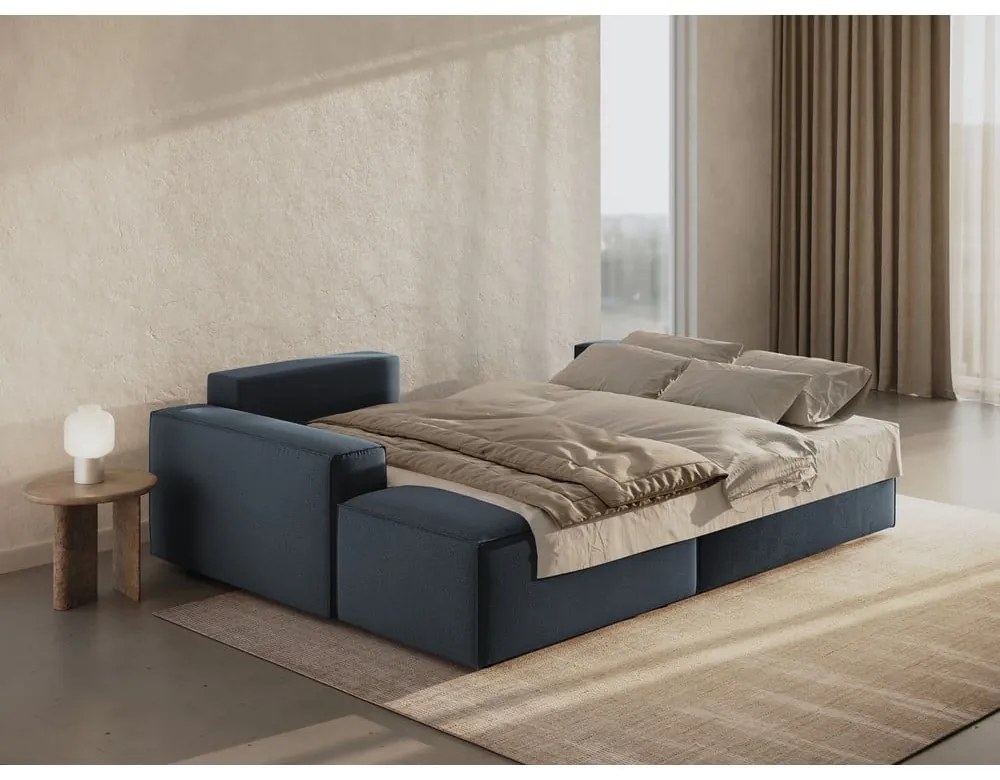 Niebieski rozkładany narożnik (lewostronny) Jodie – Micadoni Home