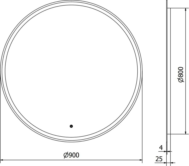Mexen Gobi lustro łazienkowe podświetlane, okrągłe 90 cm, LED 6000K, antypara - 9801-090-090-611-00