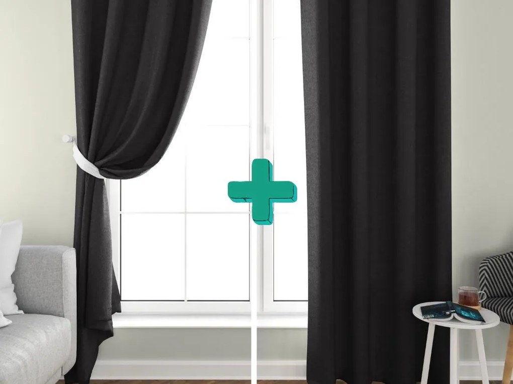 2x czarna zasłona OXFORD 140x250 cm