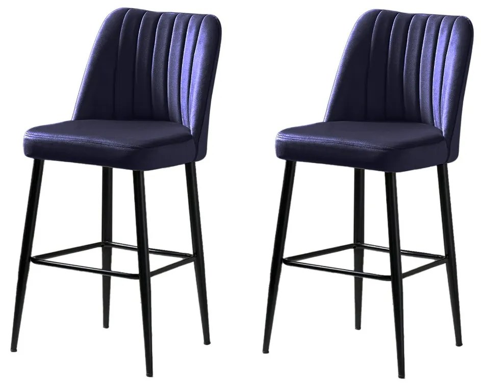 Zestaw krzeseł barowych Vento Sax Blue and Black, 2 szt., 2 szt.