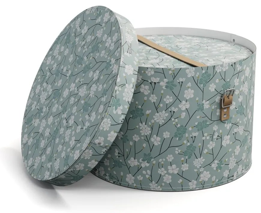 Jasnozielone kartonowe pojemniki zestaw 2 szt. z pokrywką ø 37,5x25,5 cm Rut Paper Laminate – Bigso