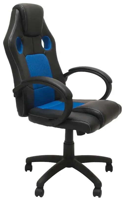Czarno-niebieski fotel obrotowy regulowany B8-F70