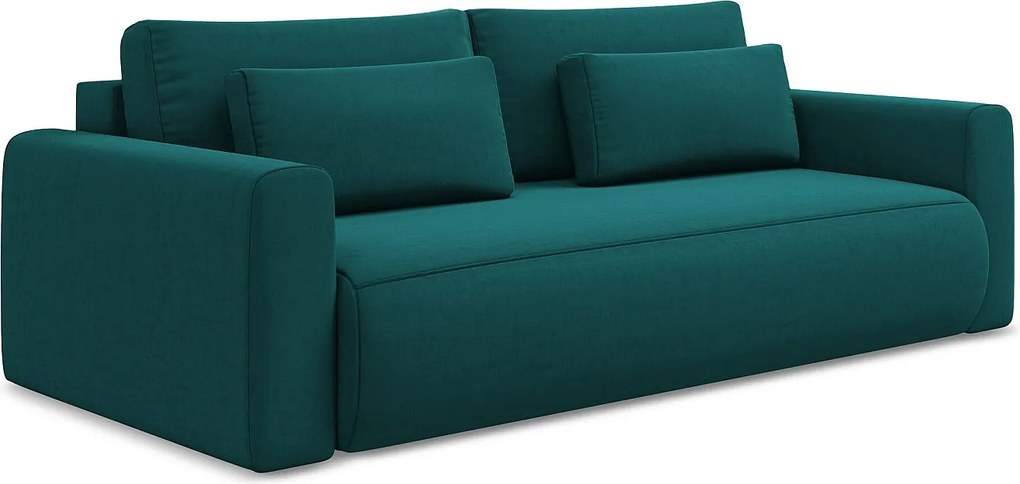 Kanapa 3-osobowa z funkcją spania - z tkaniny welwetowej - morski - KAPUA