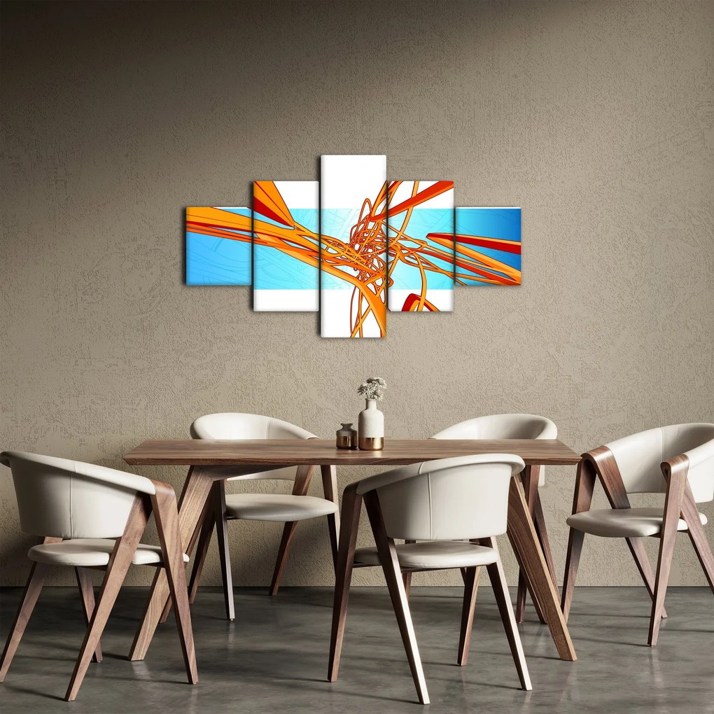 Obraz - Splecione linie, abstrakcja (125x70 cm)