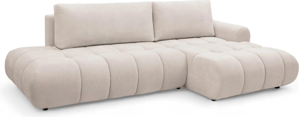 Narożnik Lutario L II z funkcją spania prawostronny - beżowa plecionka hydrofobowa Venice 2026