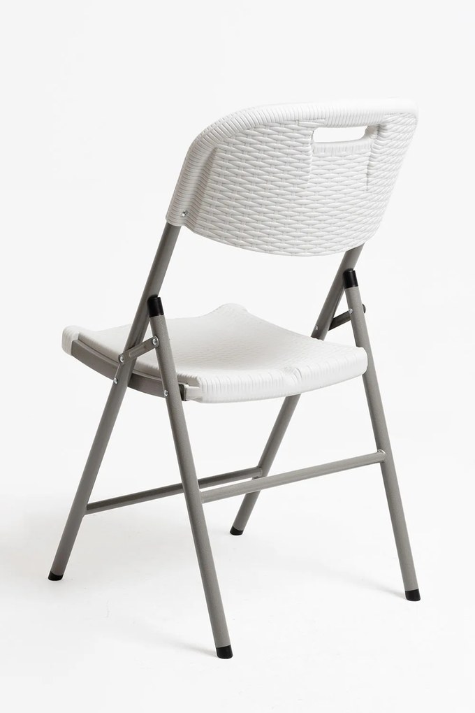 Zestaw 6 Skadanych Krzese Ogrodowych Resin Efekt Rattanu