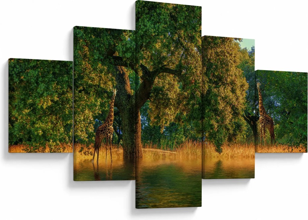 Obraz żyraf w naturze (125x70 cm)