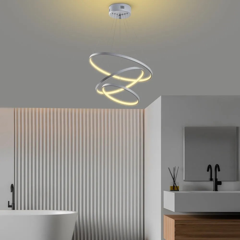 Szara lampa wisząca LED ø 50 cm Simit – Opviq lights